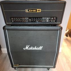 Line 6 DT50 Head & MARSHALL 1960 Lead Cab