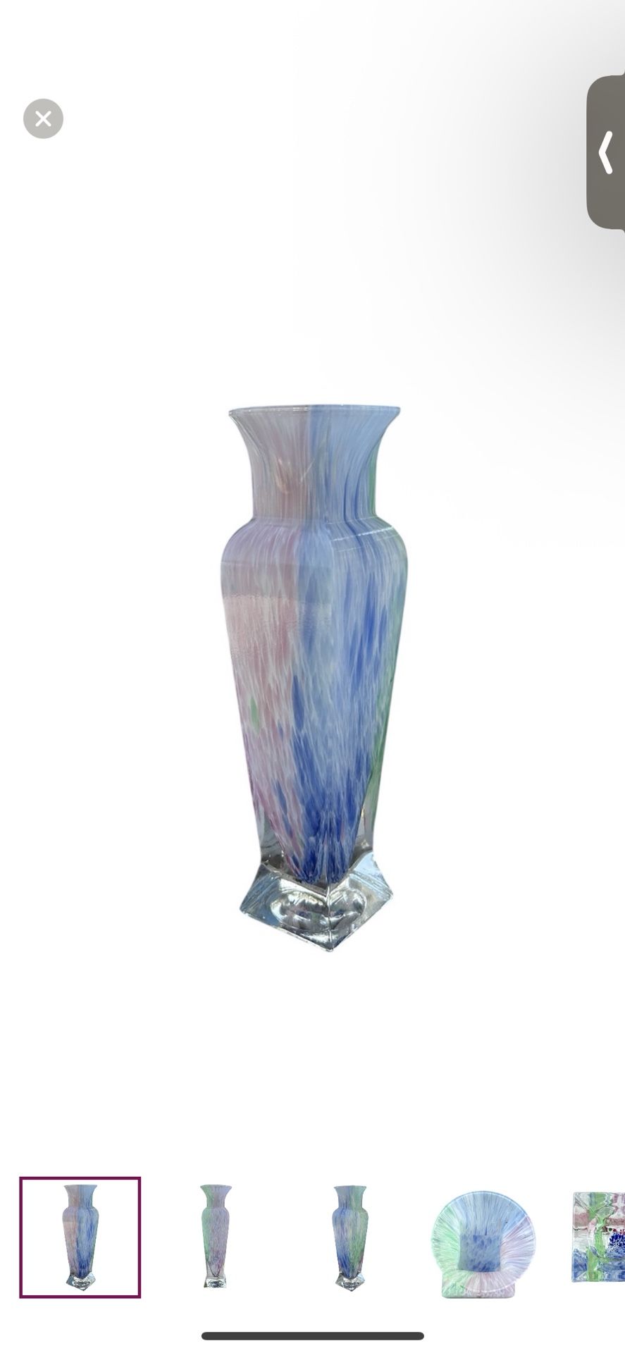 Vintage Lavorazione Arte Murano Spring Pastel Confetti Splatter Swirl Vase