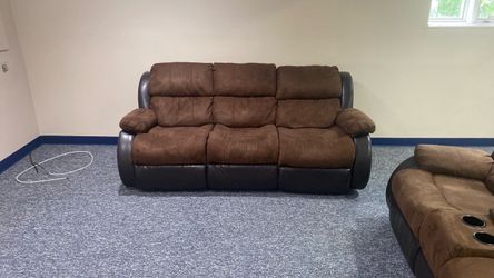 Brown Microfiber Reclining Sofa