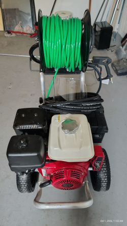 Complete Commercial Pressure Washer Setup – Honda GX390 (Electric Start), Reel, Gun & Hoses