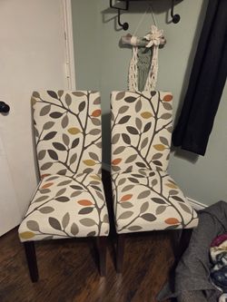 (2) Fabric/wood chairs