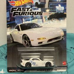 Hot Wheels Premium The Fast And The Furious White Hks Mazda Rx7 FD 