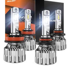 EALIGHT H8/H9/H11 9005/HB3 LED Headlight and Fog Light Bulb Combo, Ultra-Bright 66,000 Lumens, 6500K, 15,000 RPM Cooling Fan, Non-Polarity, Wider Visi