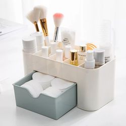 Drawer type makeup box organize plastic shelving cosmetic skin care dresser desktop Storage 
