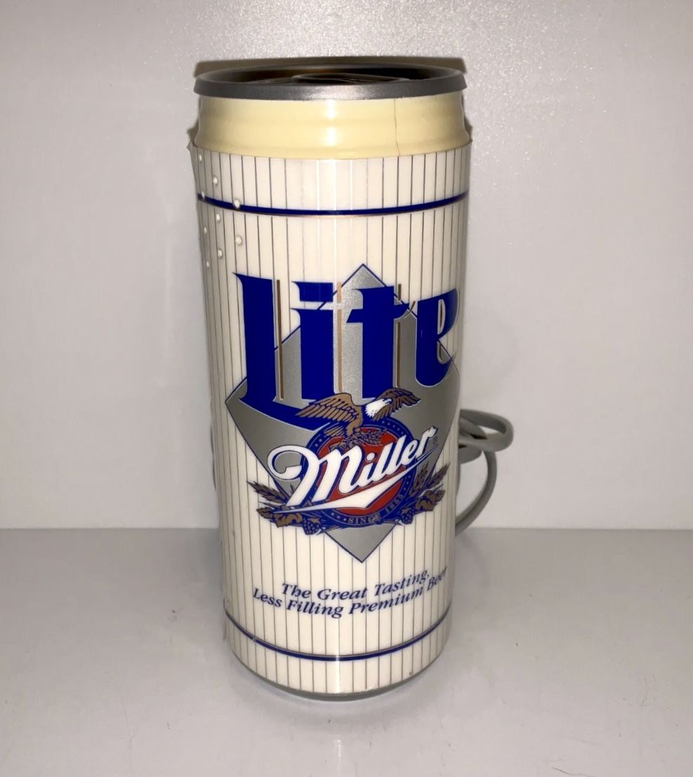 Vintage Rare LITE Miller Beer Can Push Button Phone ~ Working Good