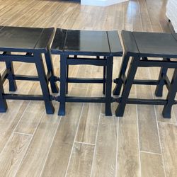Black Wood Stools