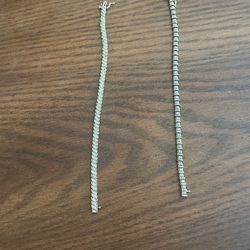 Gold and diamond tennis bracelets