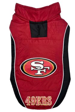 49ers Pets First NFL Puffer Vest Warm Cozy and Waterproof Dog Coat Small