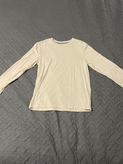Old Navy Cream and Gray Long Sleeve Shirt