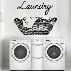 Laundry Basket Laundry Sign Wall Decal Wall Sticker 
