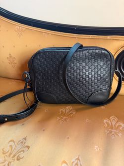 Gucci Microguccissima Black Leather Crossbody Bag