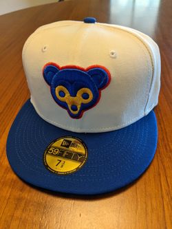 Exclusive New Era 59Fifty White Dome Chicago Cubs 100 Years Patch Hat - Size 7 3/8
