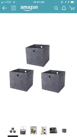 LA JOLIE MUSE Felt Storage Bins Shelf Baskets Cubes, 12x12 Office Baskets  and Bins for Shelves, Dual Handles, Set of 3, Hard Polyester for Sale in  Corona, CA - OfferUp