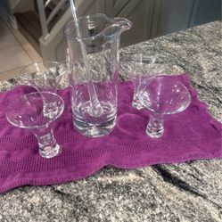 Glass Martini Set