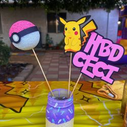 Custom Centerpieces Pikachu Theme Party