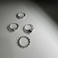 Ring 4 (four) 925  Rings - size 7/8 925