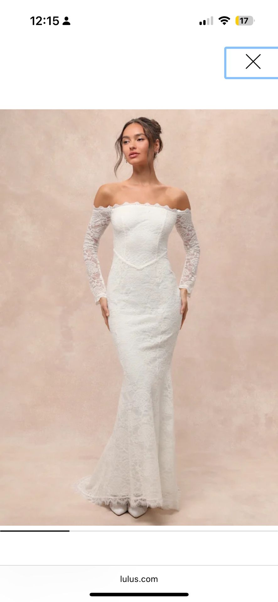 Beloved Promise White Lace Off-the-Shoulder Mermaid Maxi Dress