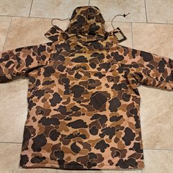 Vintage 80s Columbia Gore-Tex Duck Camo Parka Jacket Large Hooded Hunting