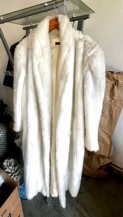 Faux Fur White Long Coat | Burning Man
