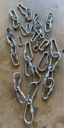 Assorted metal carabiners