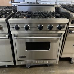 Viking 30”Wide Gas Range Stove In Stainless Steel 4Burners 
