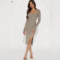 Taupe Midi Dress