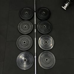 Strength and Conditioning Bundle - Bumper Plate + Olympic Barbell 