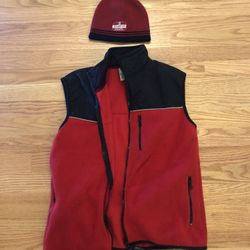 Vest Fleece Size 10 Big Boy  Old Navy And Hat Champion 