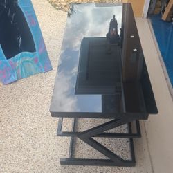 TV Stand. Missing The Adjustment Feet...perfect Condition Otherwise. Three Glass Shelves.