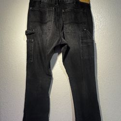 MNML B118 Work Flare Black Distressed Denim Jeans Size 33