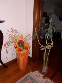 floral arrangement and bamboo