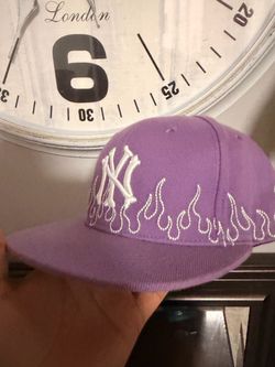 NY Yankees Purple Flame Fitted Cap