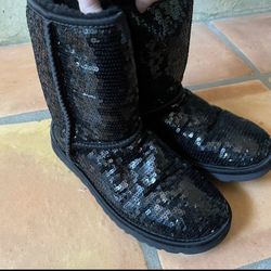 Black Sparkly Uggs, Womens Size 6