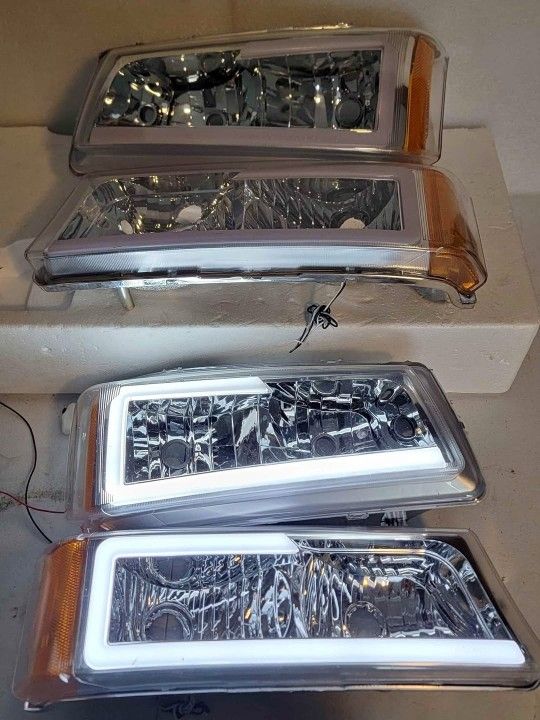 03-06 Chevrolet Silverado Avalanche LED DRL Headlights Luces Micas Calaveras Faros Faroles Focos Che