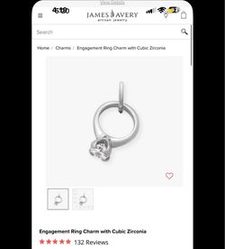 James Avery Engagement Ring Charm with Cubic Zirconia