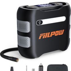 Air Compressor Tire Inflator Portable Air Pump for Car Tires 12V DC Auto Tire Pump with Digital Display, 150 PSI with Emergency LED Light for Car, Mot