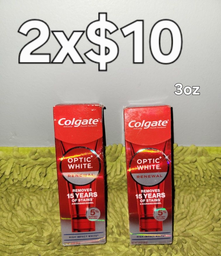 2 Colgate Optic White 3oz High Impact White