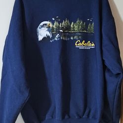 Men's Large Cabela's Logo Sleeve Sweatshirt 