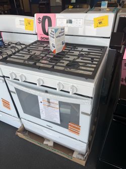 White whirlpool 5 burner gas stove