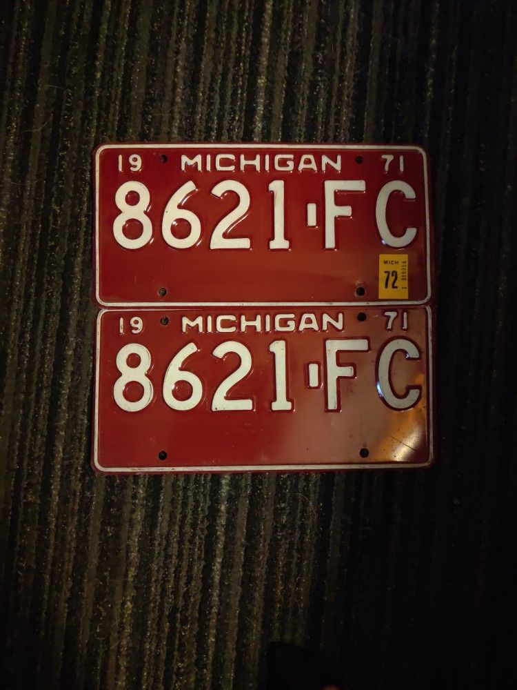 Vintage 50 Yr Old Michigan Plates
