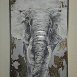 Elephant Painting On Canvas