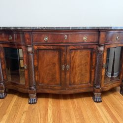 Henredon Natchez Marble Top Curio Sideboard