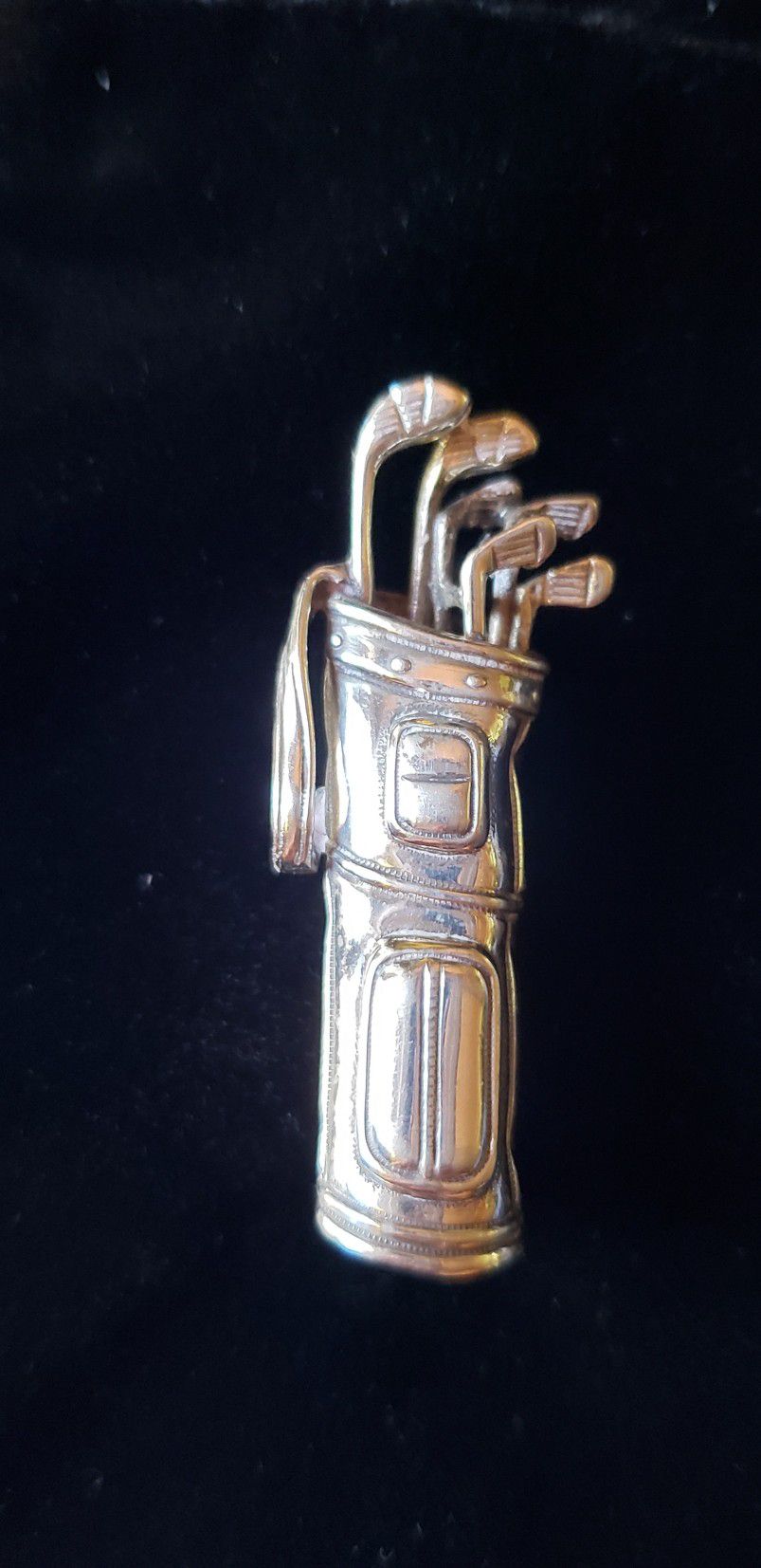 Sterling silver vintage golf bag Lapel pin
