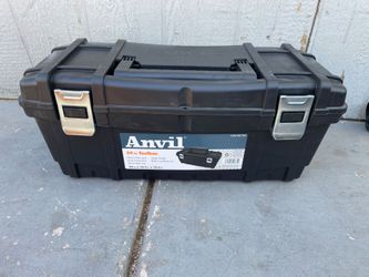 Anvil 24 in. Black Plastic Tool Box