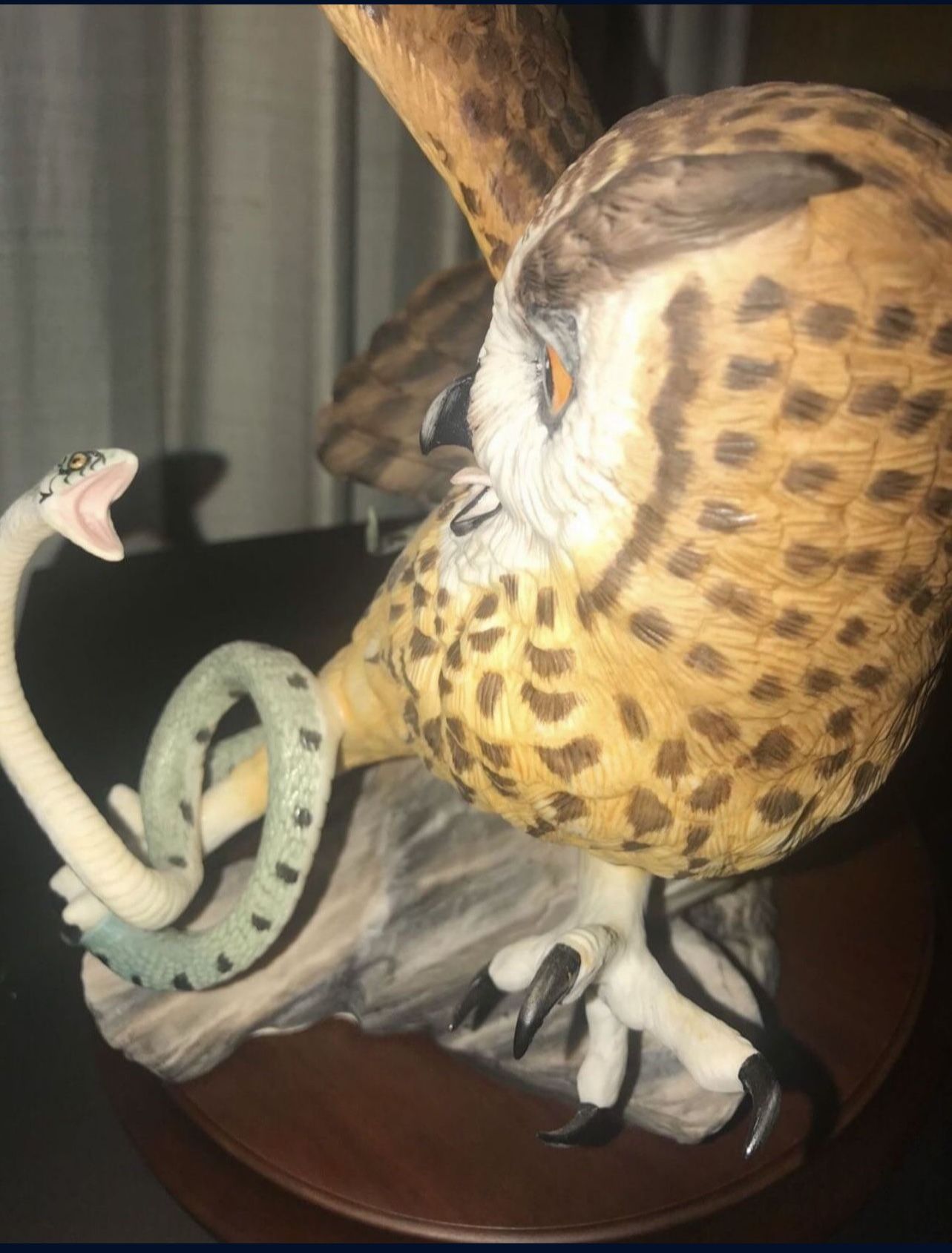 The Franklin Mint THE EAGLE OWL Hand Painted Fine Porcelain