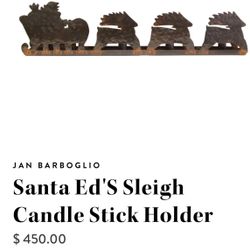 Santa Sleigh Reindeer Orig. $450  Holiday Christmas Winter 