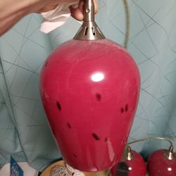 Rare Vintage Vintage Pendant Lamp, Retro Hanging Strawberry Light, Ceiling Lamp

