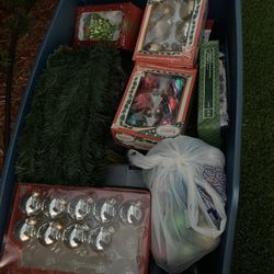 Assorted Christmas Decorations & Tree