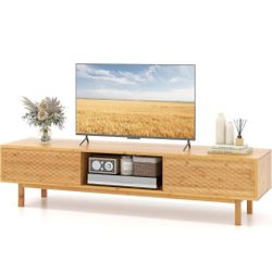 Bamboo TV Stand for 65” 70” TVs- New In Box 📦 
