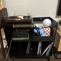 Record Player Stand Vinyl Storage 